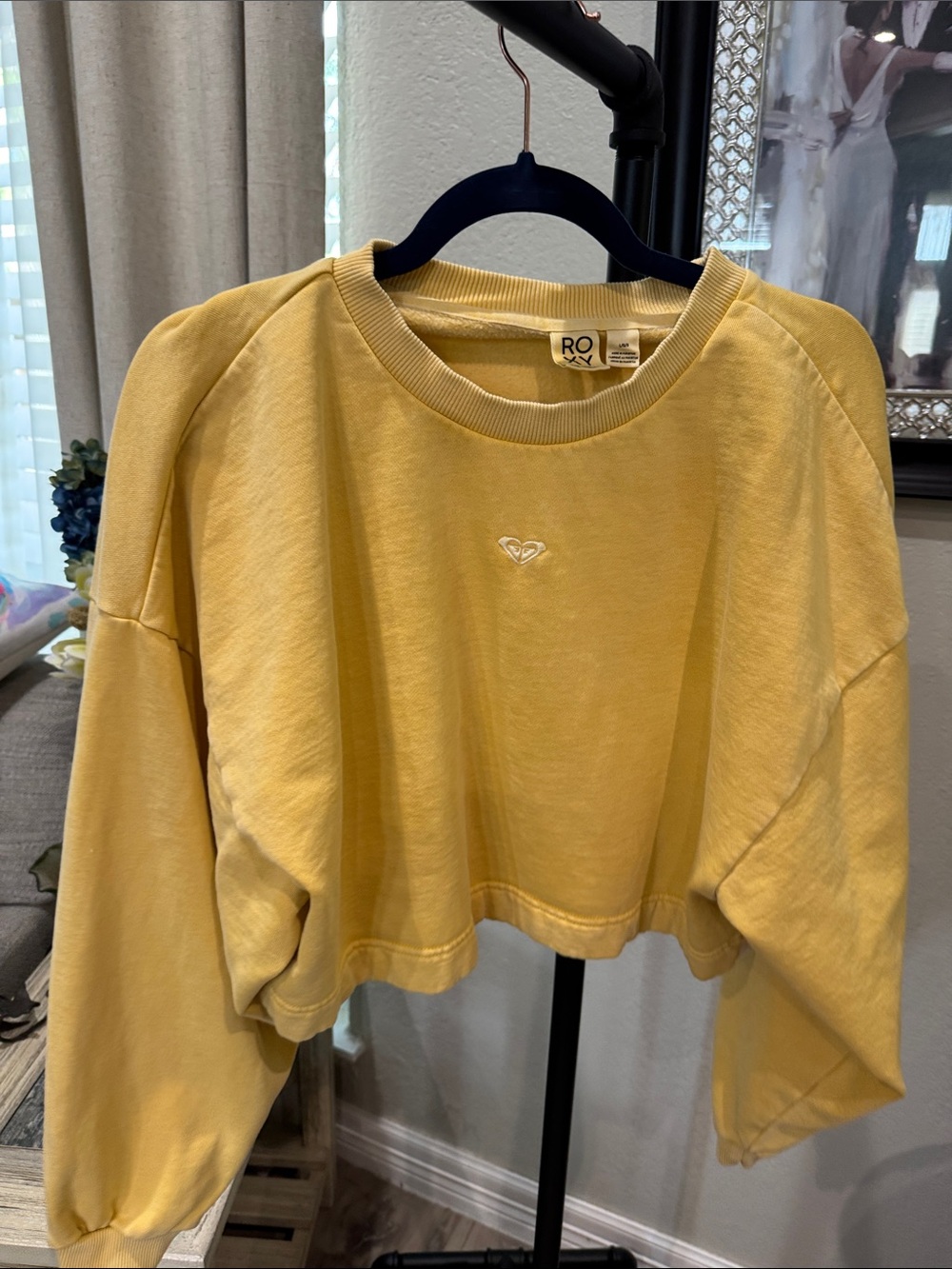 Roxy Cropped Sweatshirt in Bright Yellow